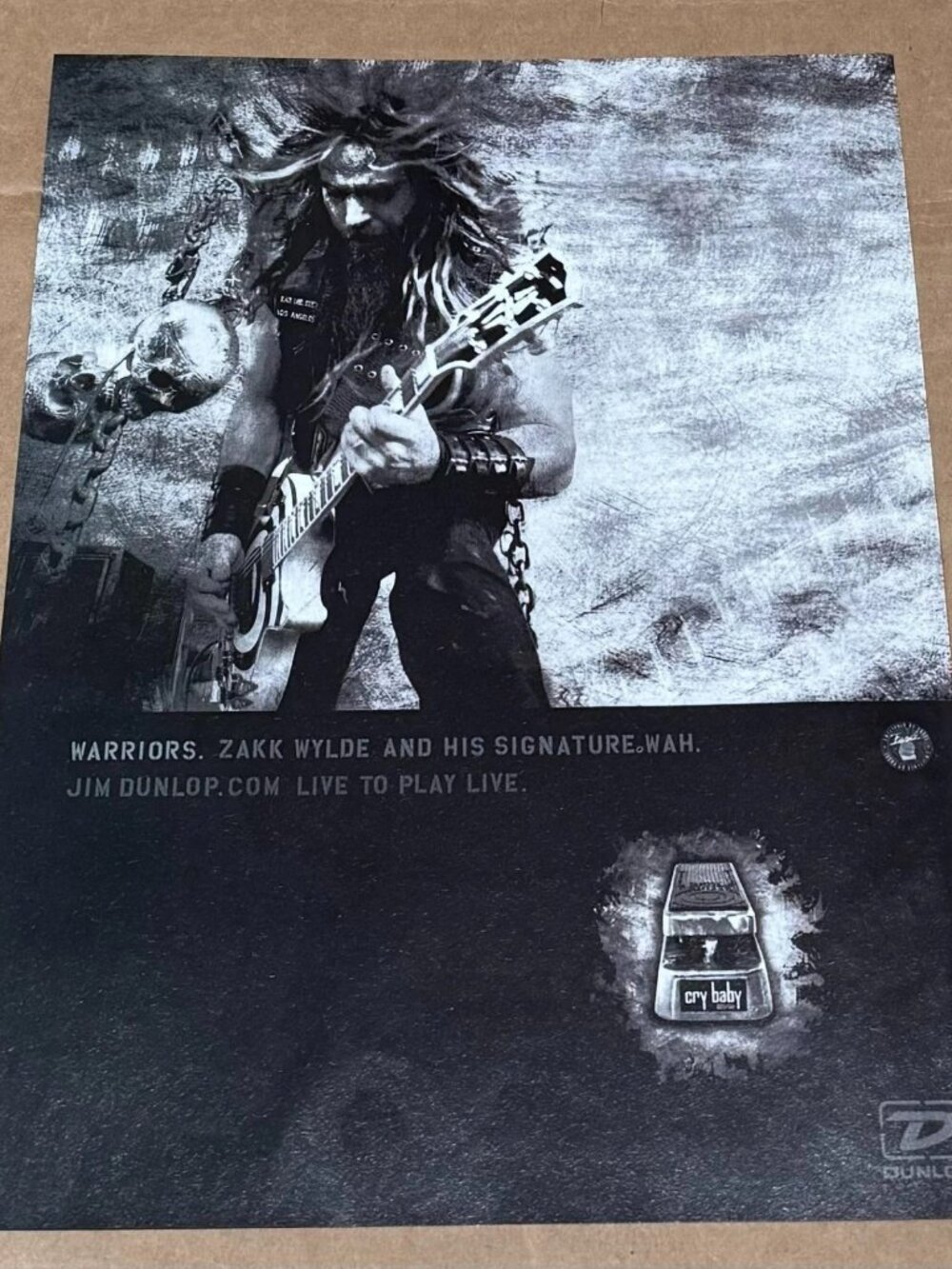 Dunlop WAH - ZAKK WYLDE of BLACK LABEL SOCIETY OZZY - 2005 Print Ad